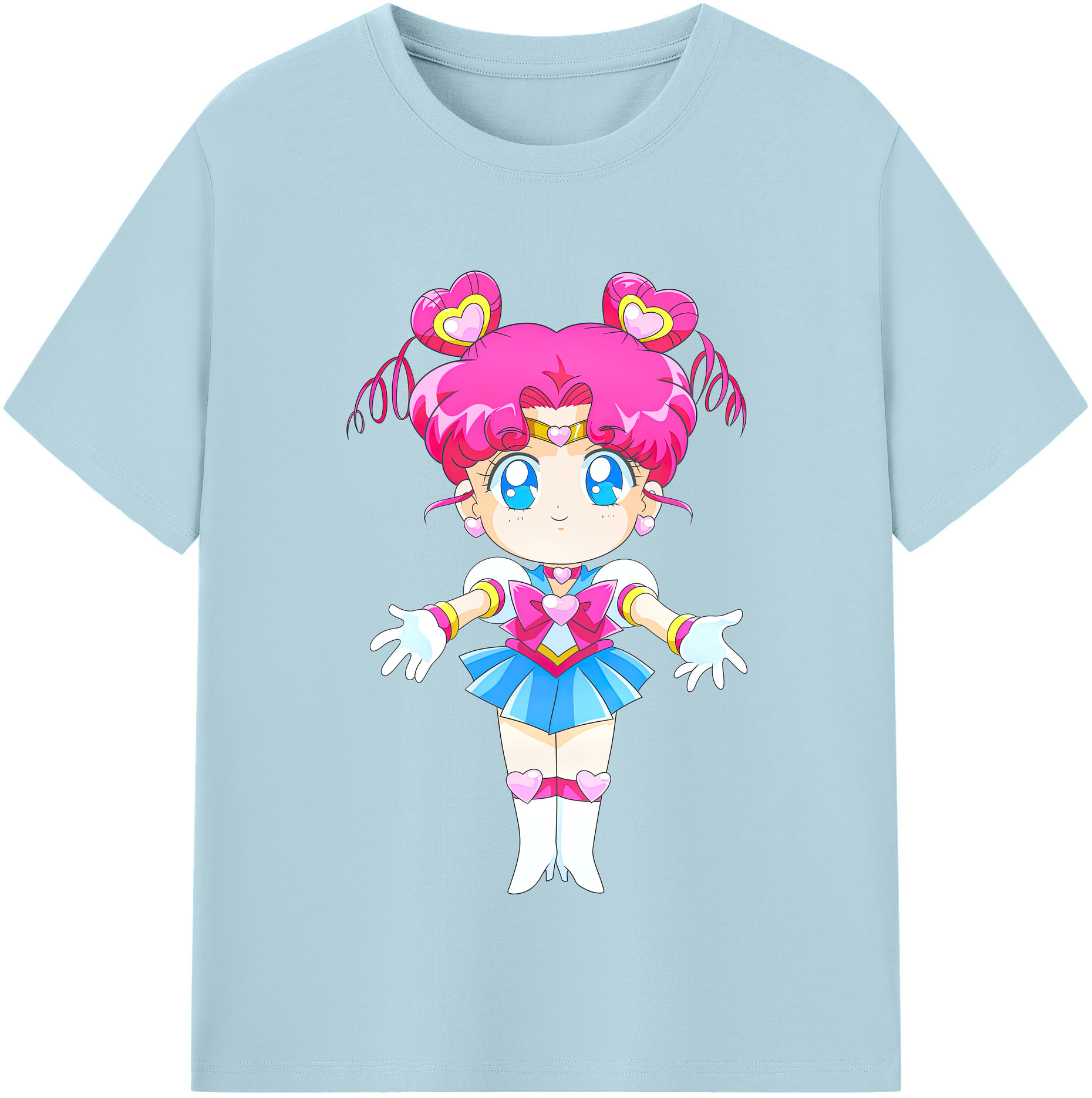 （画像用） 美少女戦士セーラームーン ちびうさ Sailor Moon Chibiusa Tsukino Usagi Small Lady Serenity 綿100％半袖Tシャツ（フロントプリント）